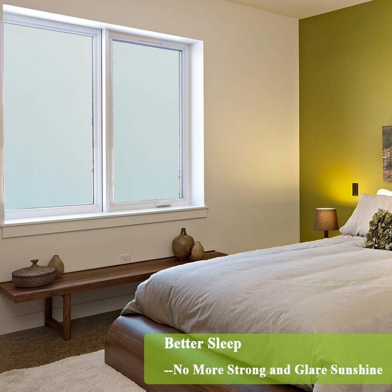 Mikomer White Frosted Privacy Window Film, Static Cling, Heat Control, Anti UV, 35'' x 78.7'' - Image 3